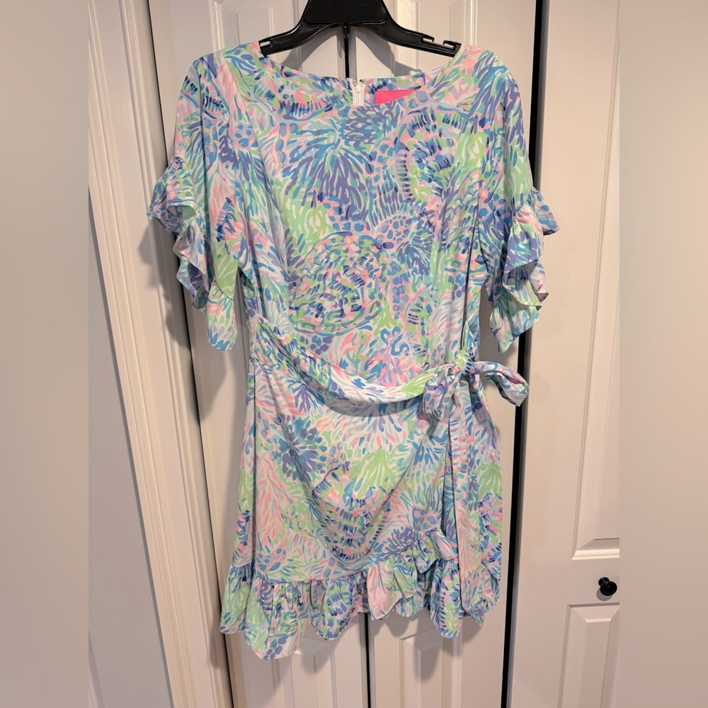 Colorful Floral Wrap Dress